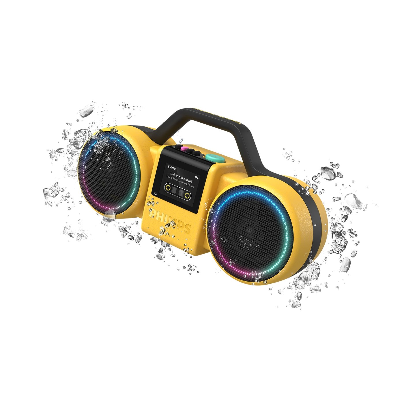 Philips Moving Sound The Roller Bluetooth-høyttaler Gul