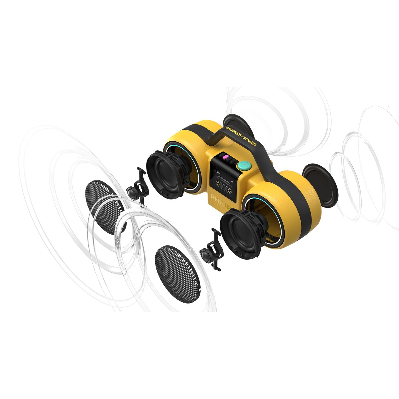 Philips Moving Sound The Roller Bluetooth-høyttaler Gul