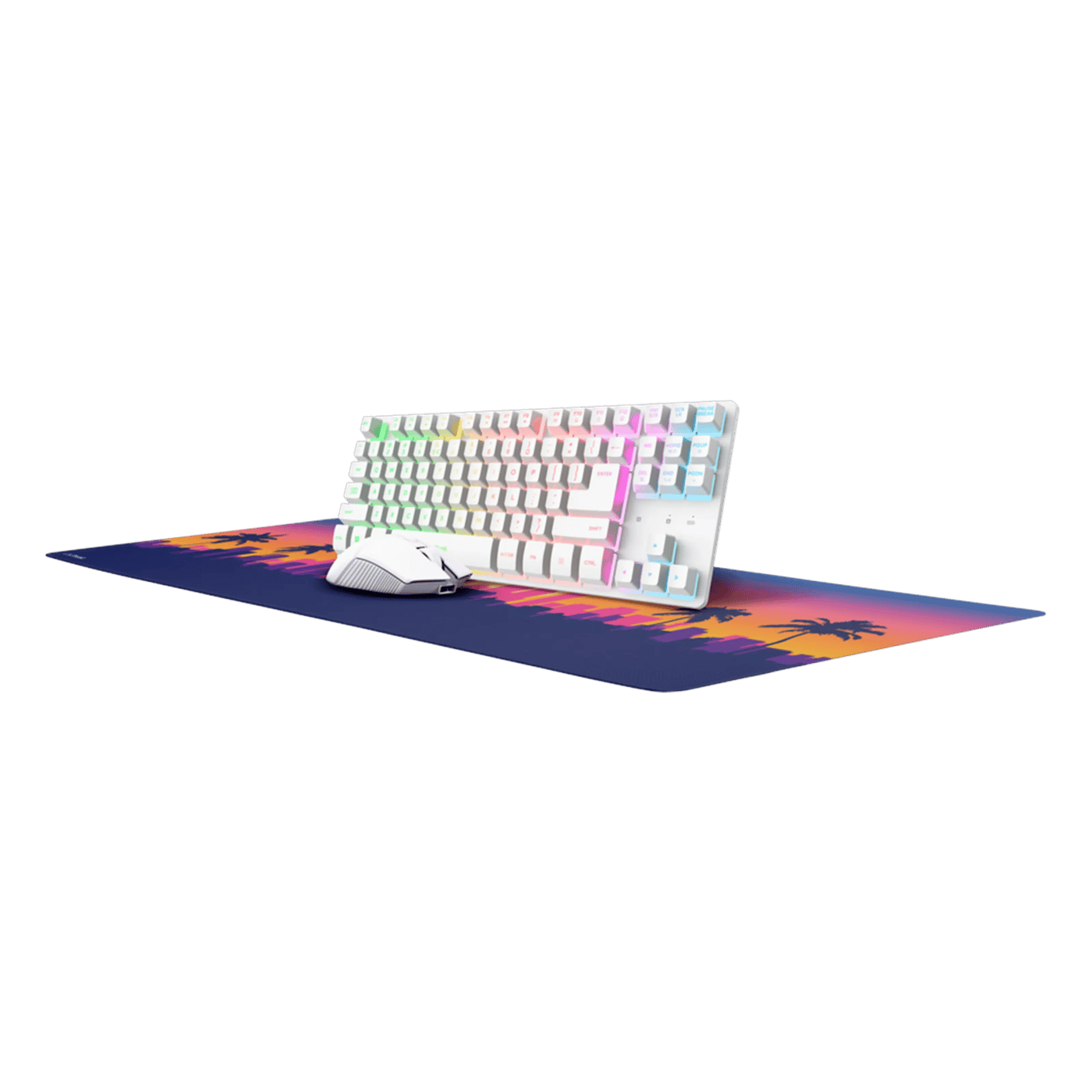 Trust GXT 882 3-in-1 trådlöst gamingset med tangentbord, mus och musmatta Vit