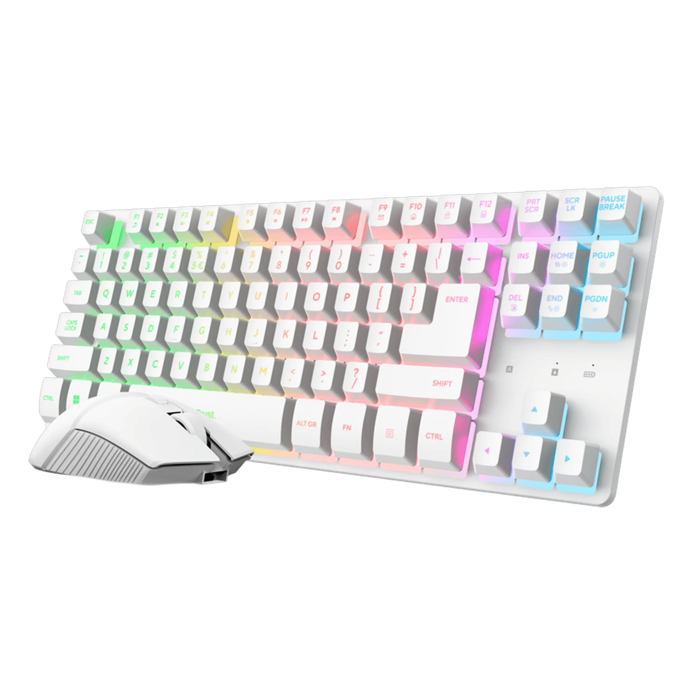 Trust GXT 882 3-in-1 trådløst gamingsett med tastatur, mus og musematte Hvit