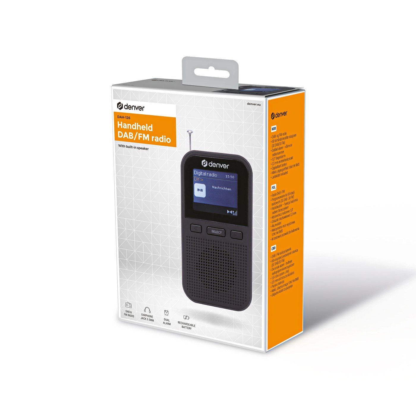 Denver Handhållen DAB+/FM-radio DAH-126MK2 Svart