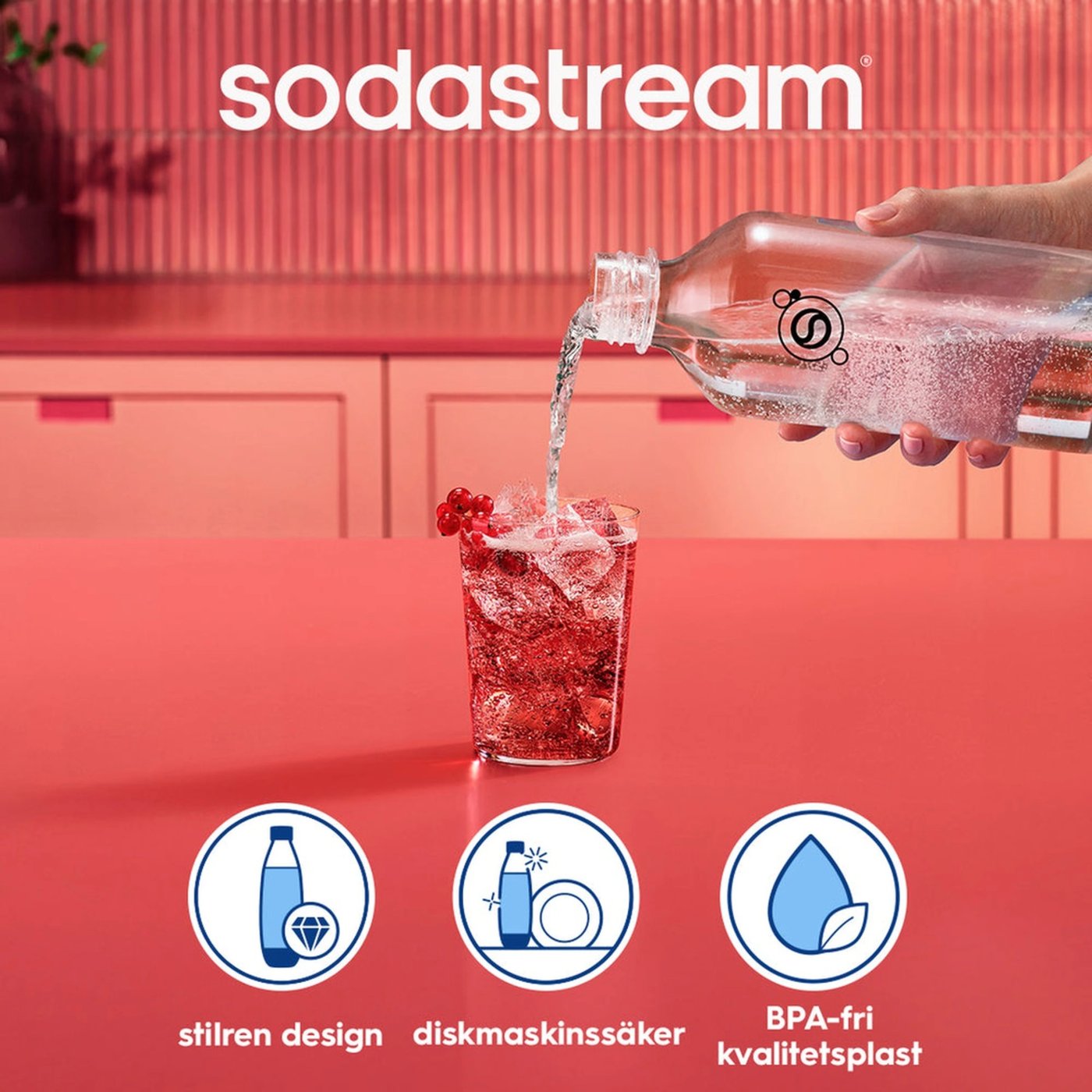 Sodastream Fizz & Refresh kolsyreflaska 1 L Svart