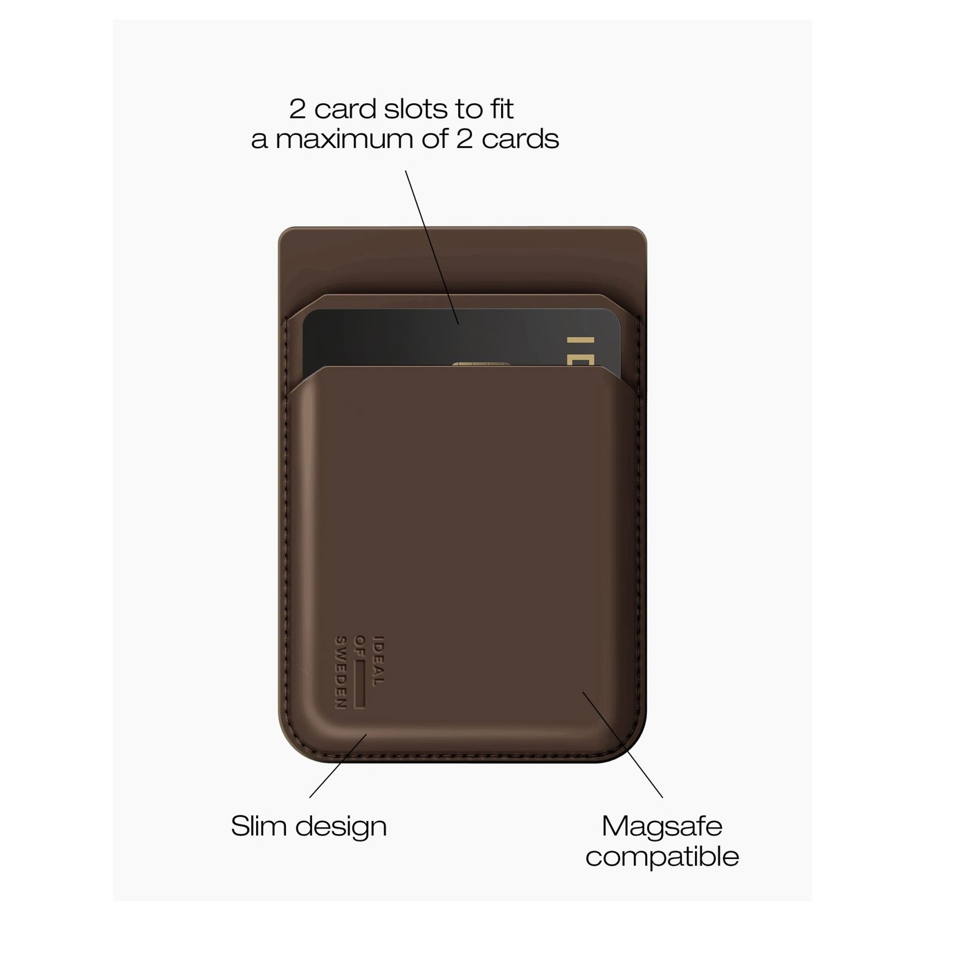 IDEAL OF SWEDEN Magnetic Card Holder – kortholder med MagSafe Mocha Mousse