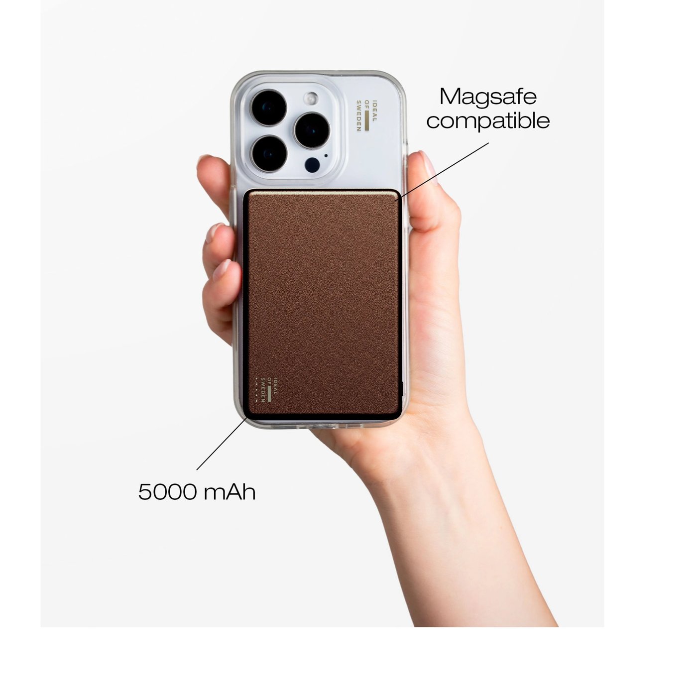 IDEAL OF SWEDEN Slim Powerbank MagSafe 5000 mAh Mocha Mousse
