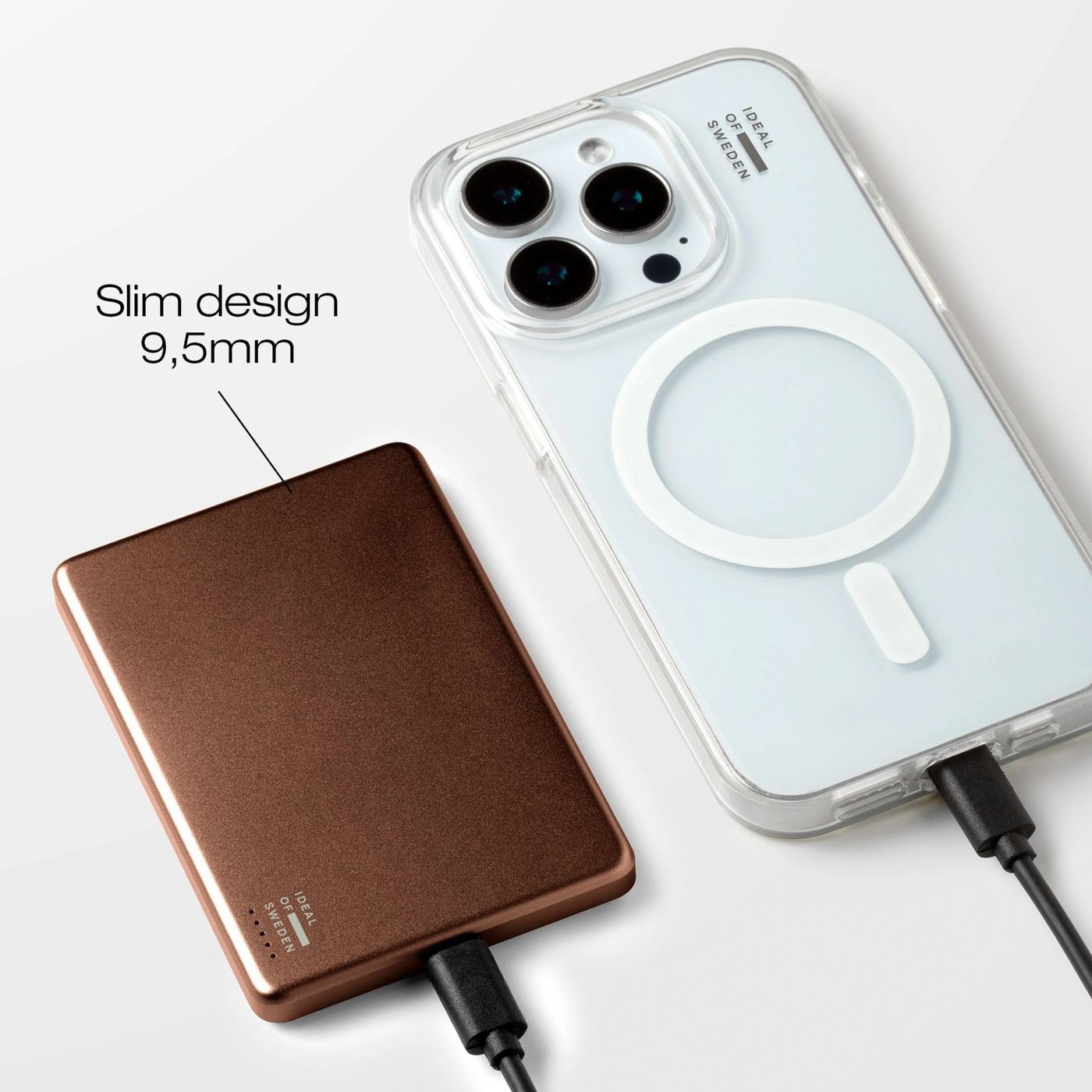IDEAL OF SWEDEN Slim Powerbank MagSafe 5000 mAh Mocha Mousse