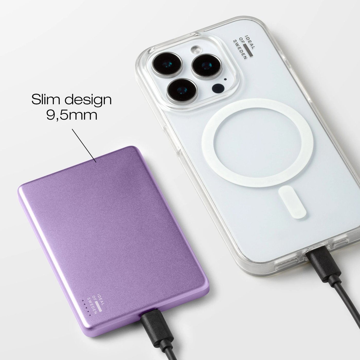 IDEAL OF SWEDEN Slim Powerbank MagSafe 5000 mAh Lavender Milk