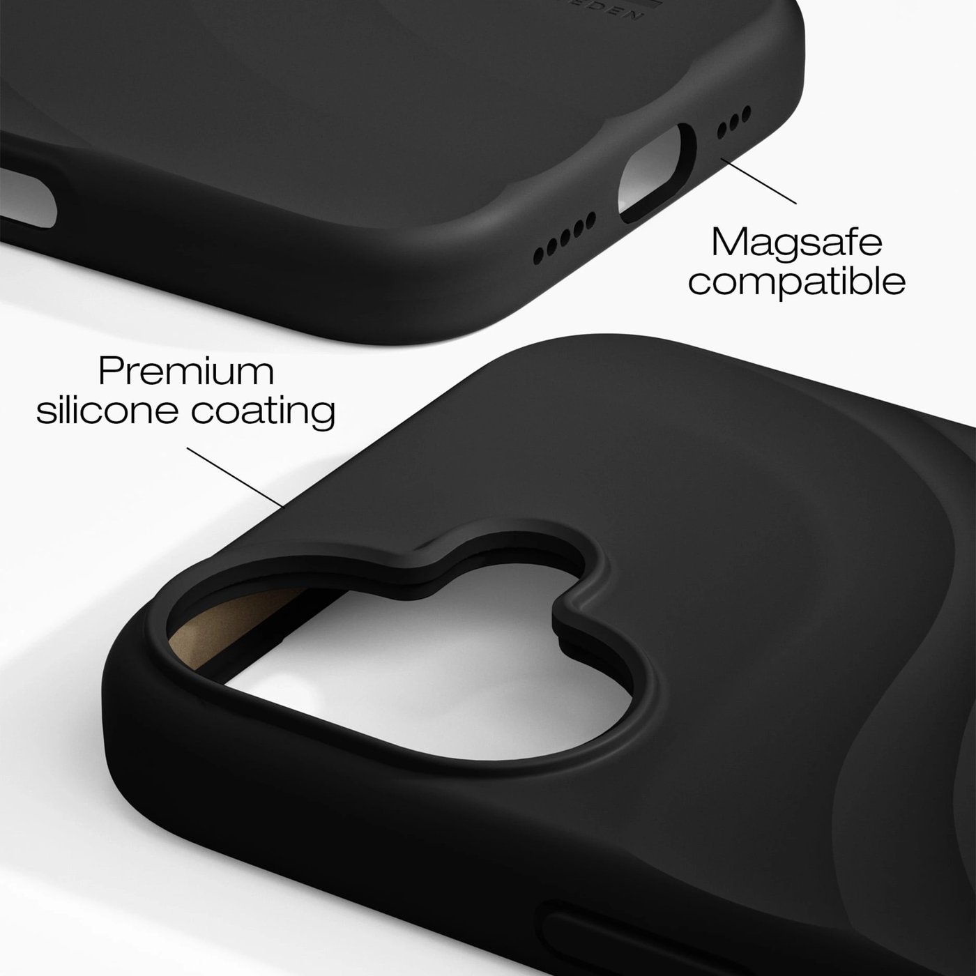 IDEAL OF SWEDEN Soft Swirl Silicone Case med MagSafe til iPhone 17 Velvet Black