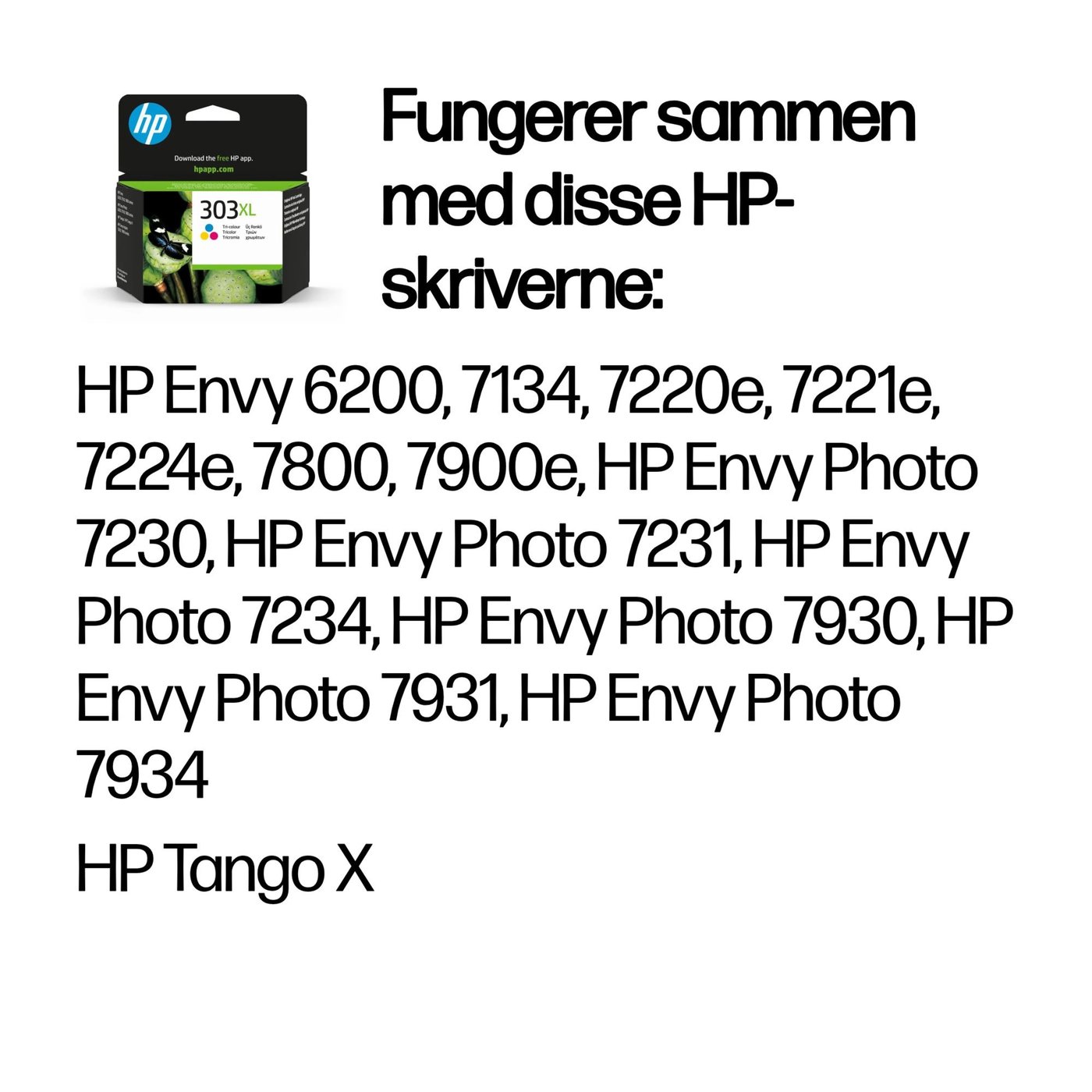 HP 303XL trefarge originalblekkpatron