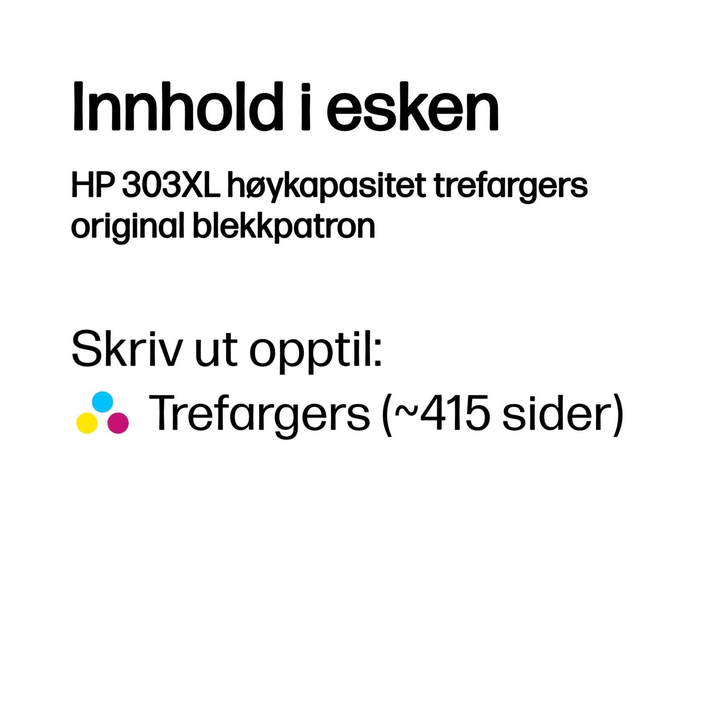 HP 303XL trefarge originalblekkpatron