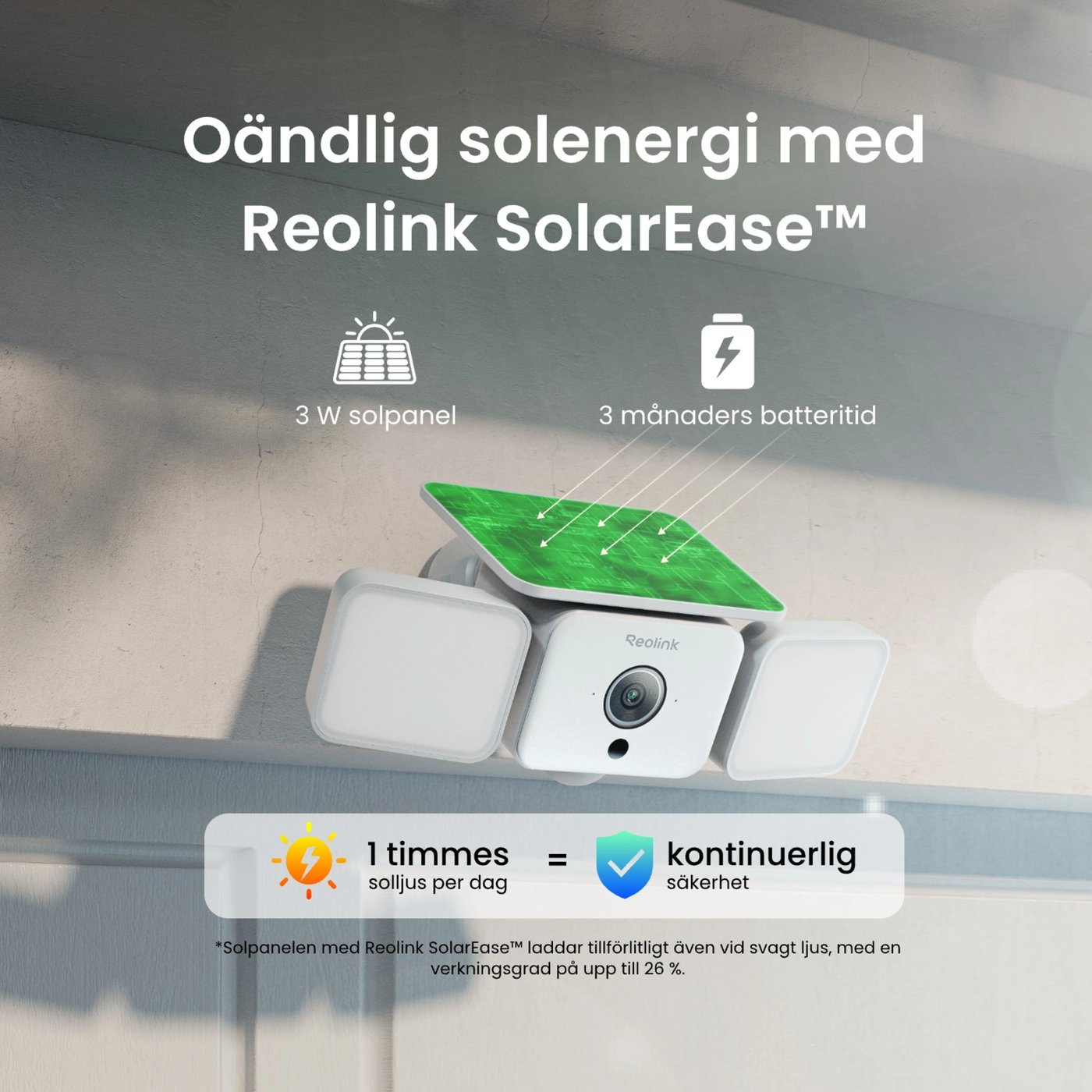 Reolink Solar Floodlight Cam trådlös övervakningskamera med solpanel 2K