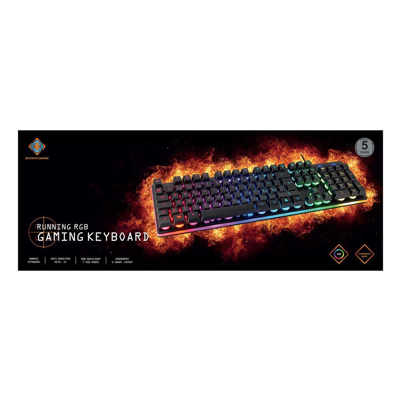 Deltaco DK220 gaming-tastatur med RGB