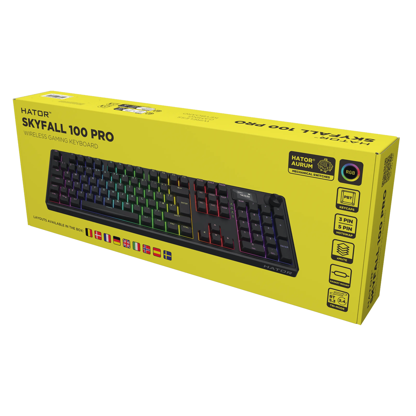 HATOR Skyfall 100 Pro trådløst gamingtastatur Svart
