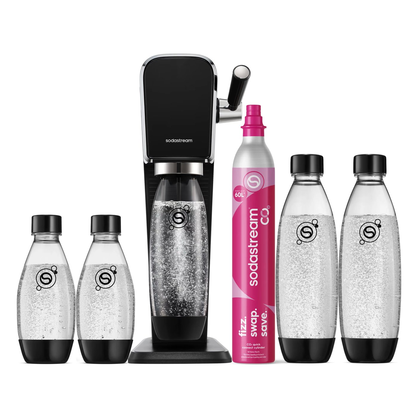 Sodastream Art Valuepack kullsyringsmaskin med 5 flasker Sort