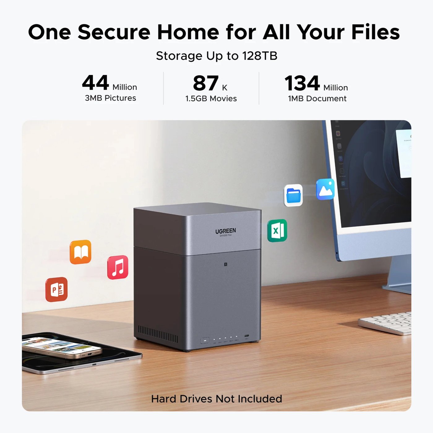 Ugreen NASync DH4300 Plus NAS med 4 spor