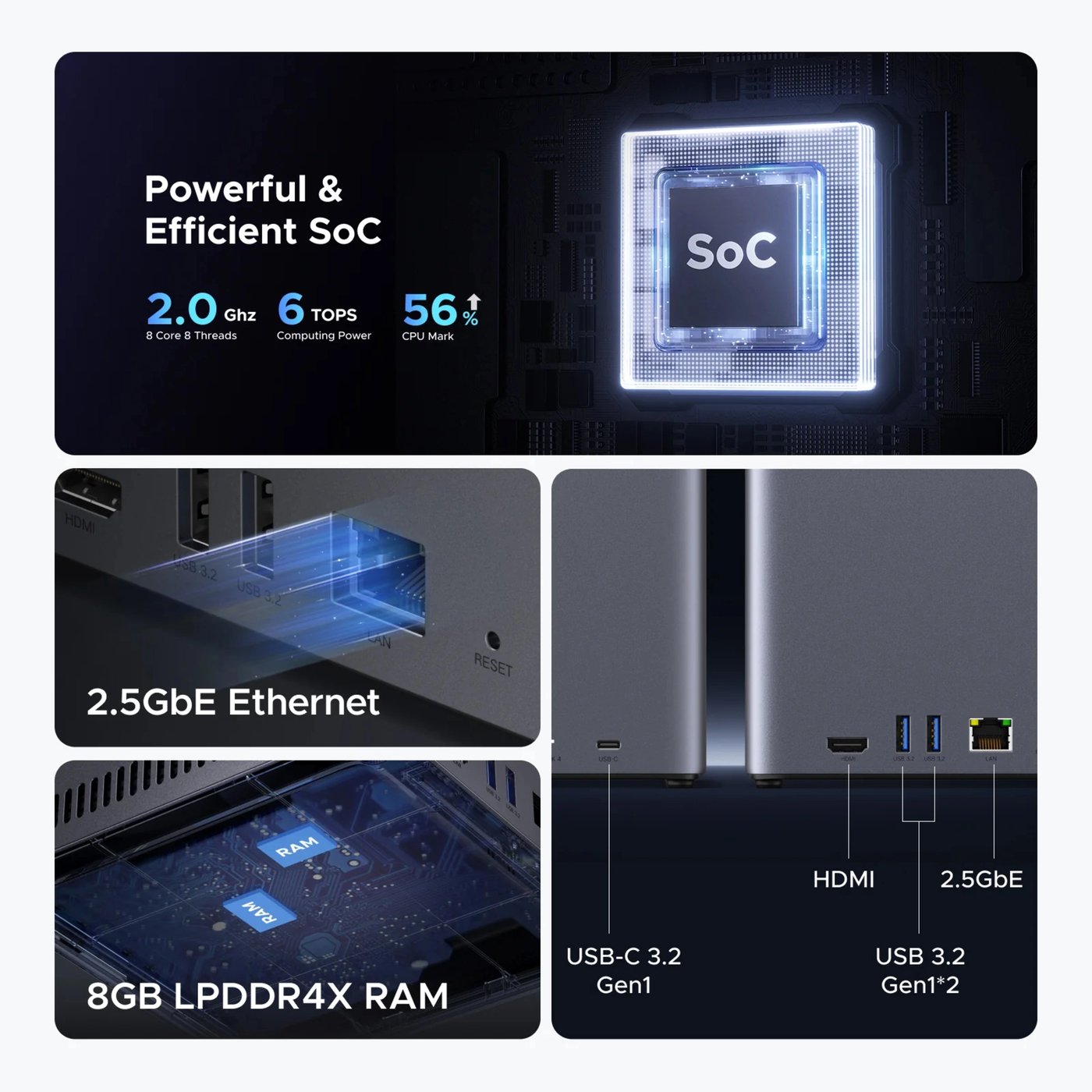 Ugreen NASync DH4300 Plus NAS med 4 spor