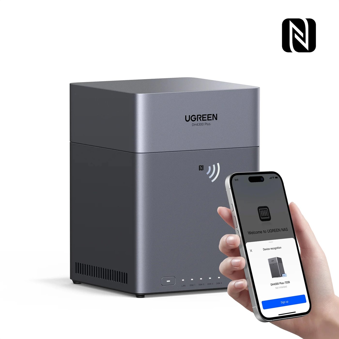 Ugreen NASync DH4300 Plus NAS med 4 spor