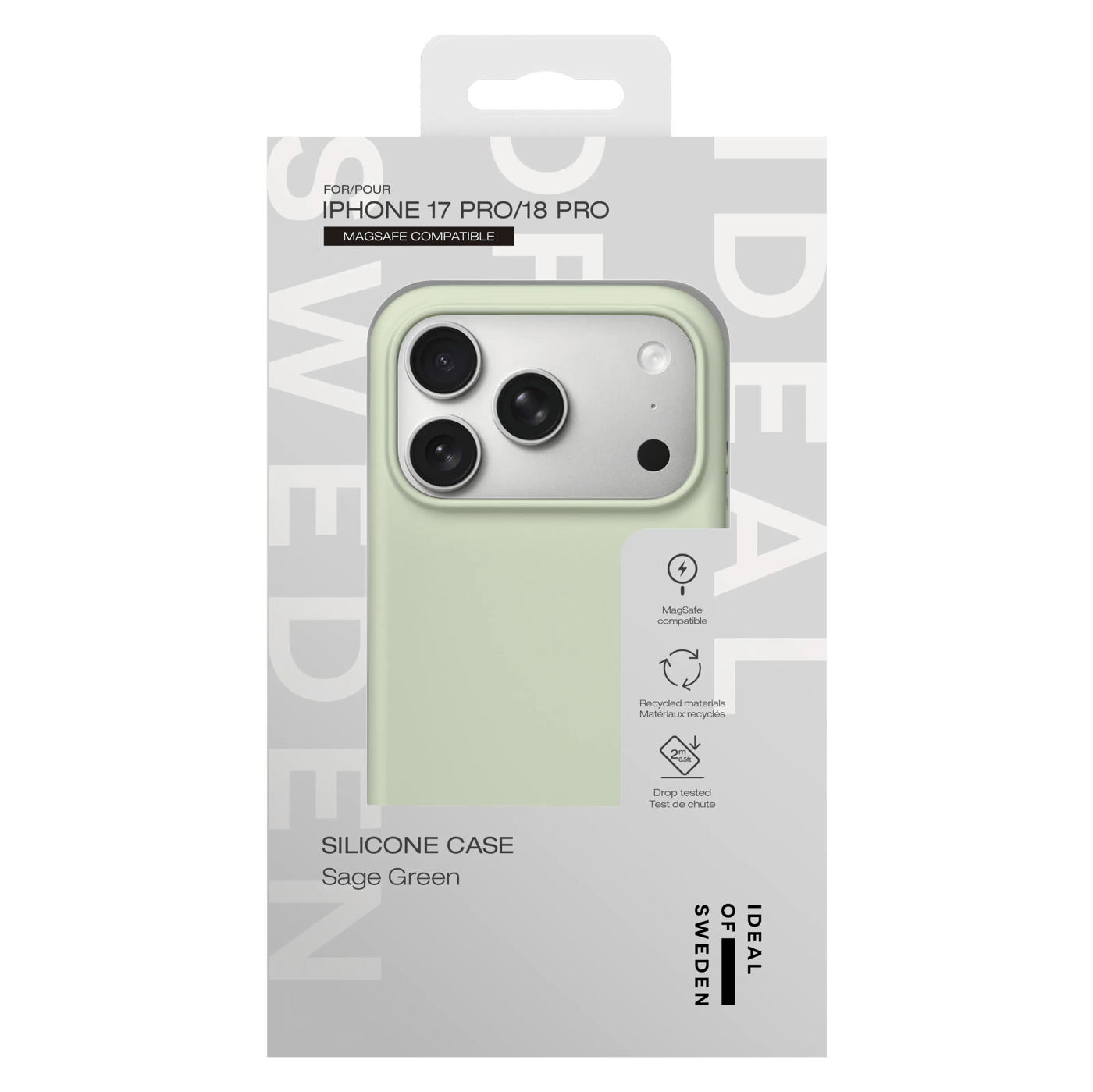 IDEAL OF SWEDEN Silicone MagSafe Case för iPhone 17 Pro / 18 Pro Sage Green