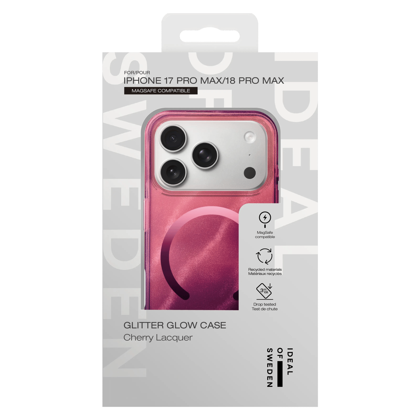 IDEAL OF SWEDEN Clear MagSafe Case för iPhone 17 Pro Max / 18 Pro Max Cherry Lacquer