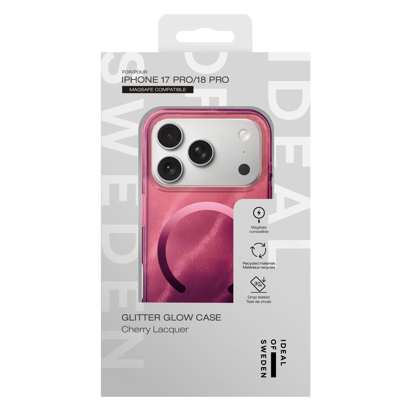 IDEAL OF SWEDEN Clear MagSafe Case för iPhone 17 Pro / 18 Pro Cherry Lacquer