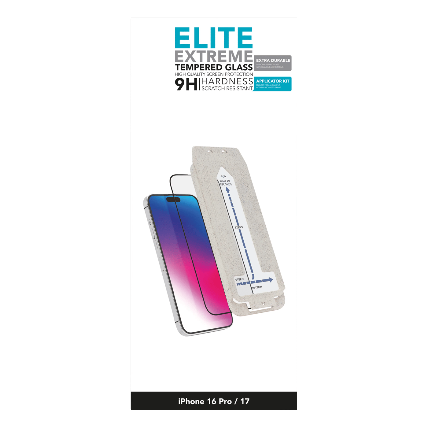 Linocell Elite Extreme Extra Durable Skjermbeskytter for iPhone 16 Pro og 17