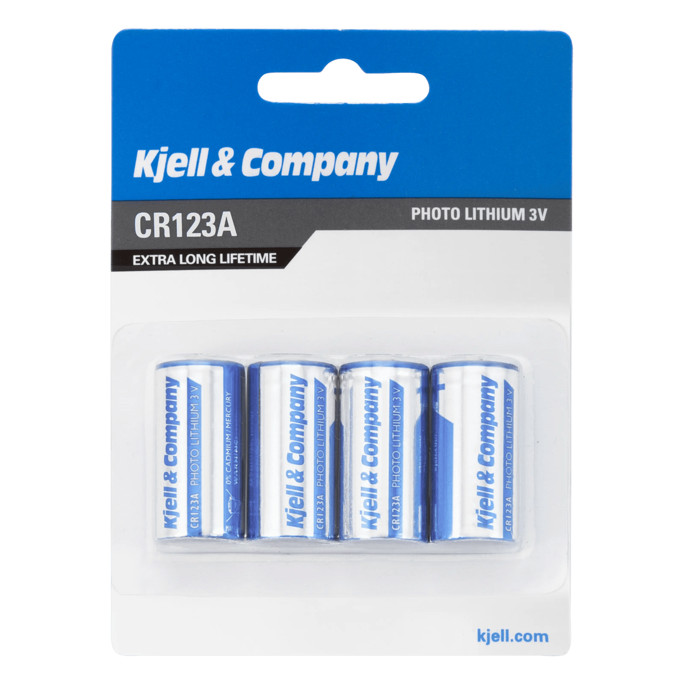 Kjell & Company CR123A Litiumbatteri 4-pk.