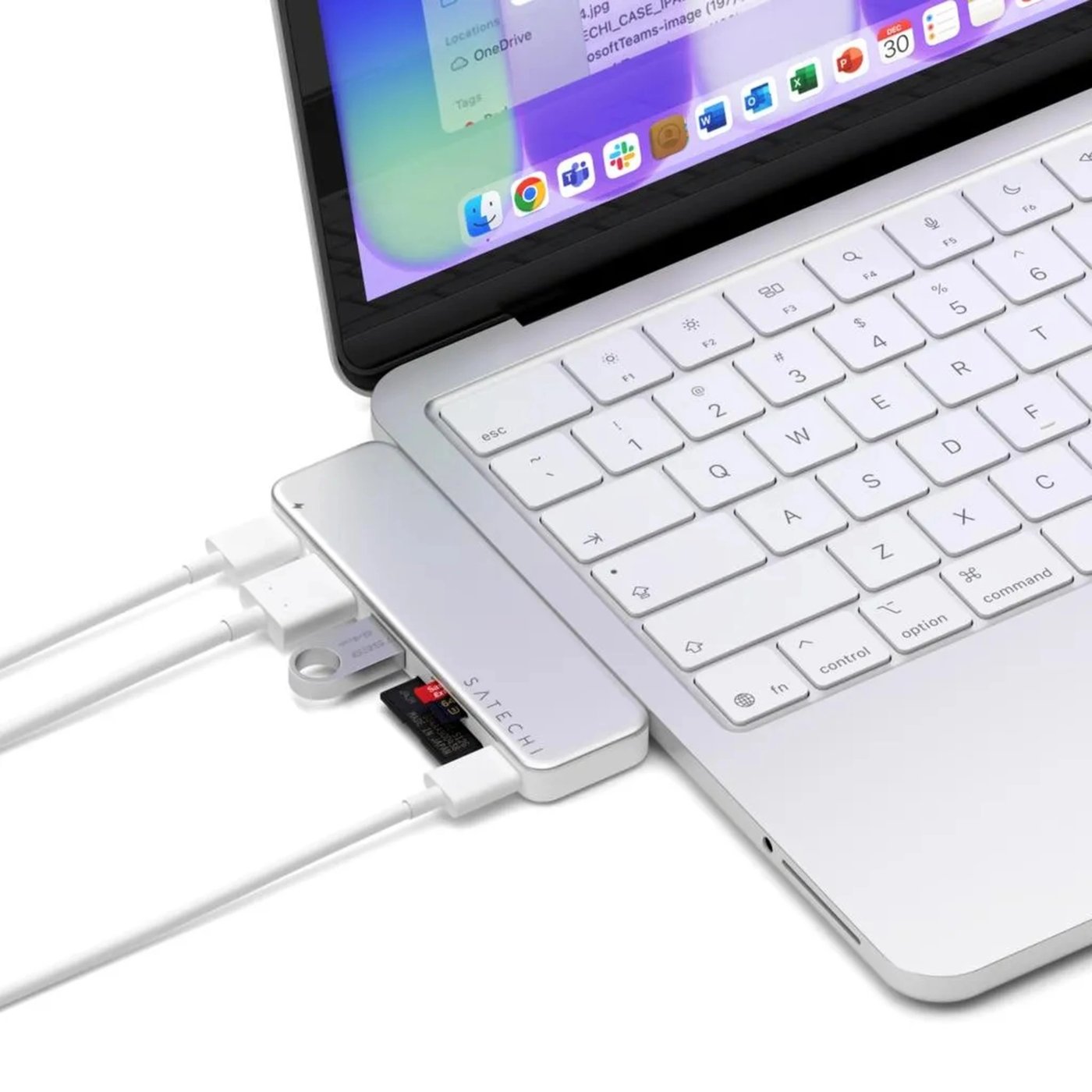 Satechi USB-C Snap Hub for MacBook Neo Sølv
