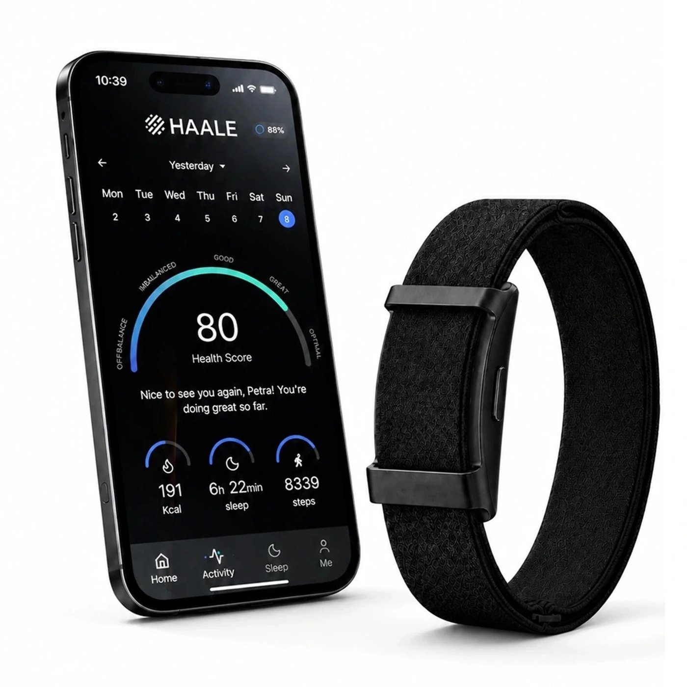 Haale Smart Band hälsoarmband utan skärm Svart