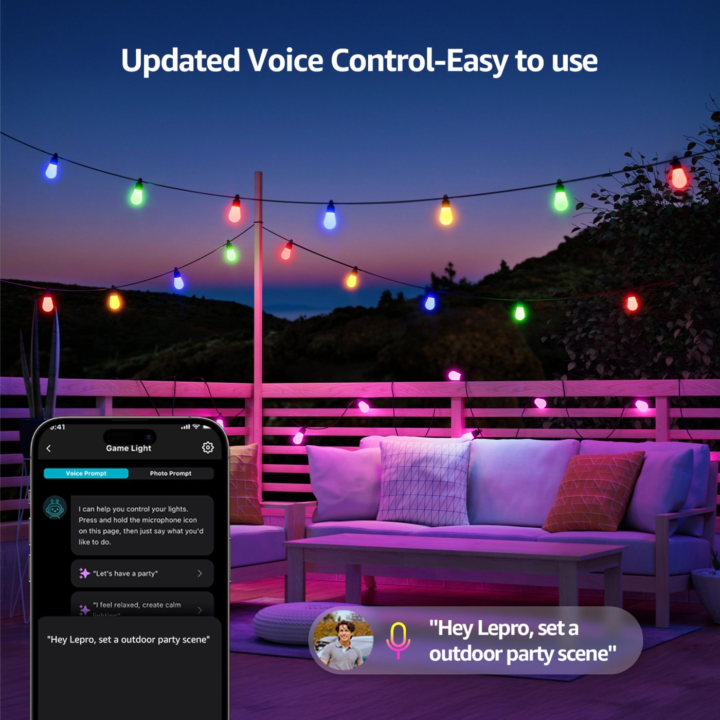 Lepro ZB1 AI Outdoor smart ljusslinga med RGBIC 30 m