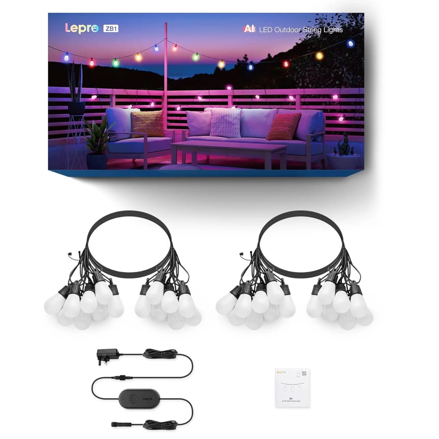 Lepro ZB1 AI Outdoor smart ljusslinga med RGBIC 30 m