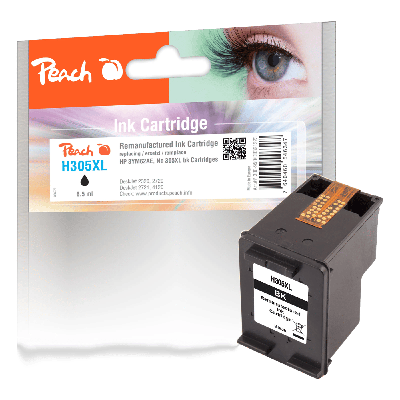 Peach 305XL Bläckpatron Svart kompatibel med HP-skrivare