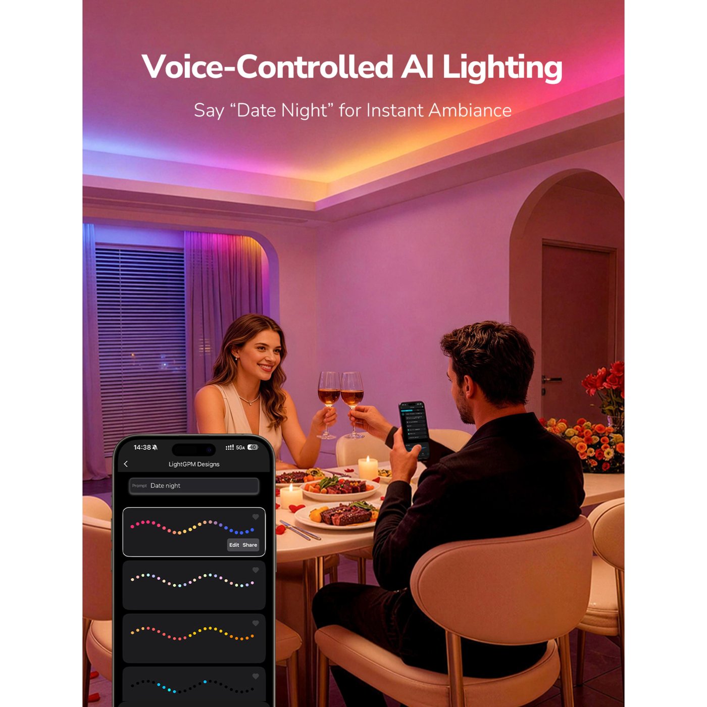 Lepro S1 AI Smart LED-list med RGBIC 10 m