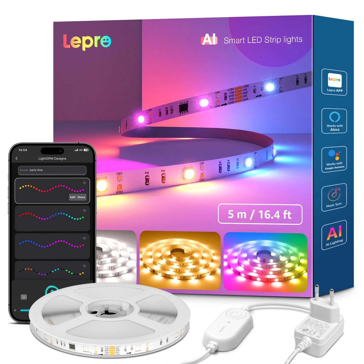 Lepro S2 AI Smart LED-list med RGBIC 5 m