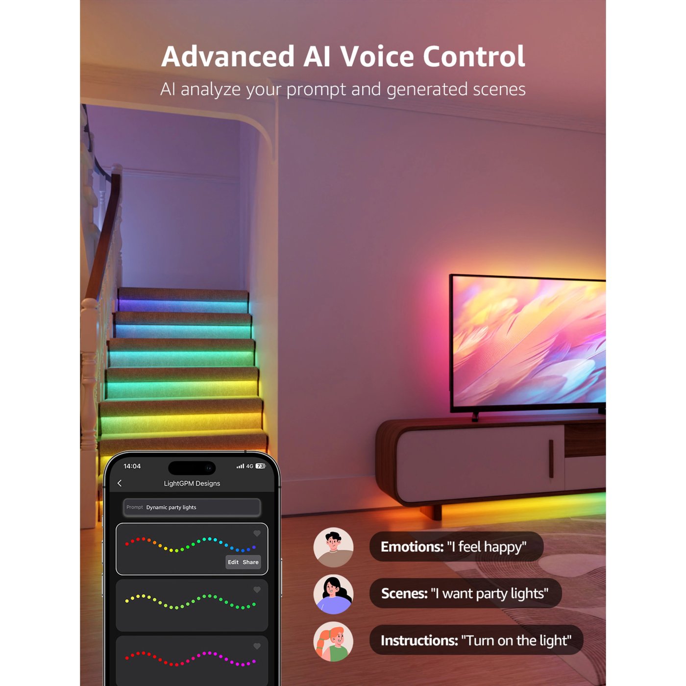 Lepro S2 AI Smart LED-list med RGBIC 5 m