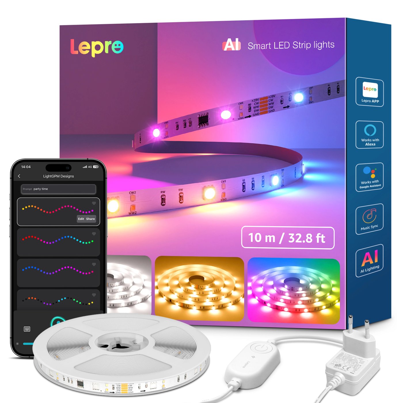 Lepro S2 AI Smart LED-list med RGBIC 10 m