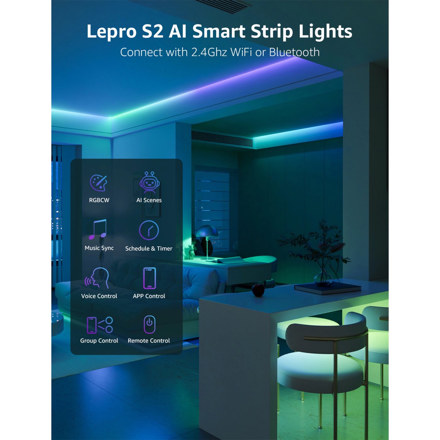 Lepro S2 AI Smart LED-list med RGBIC 10 m