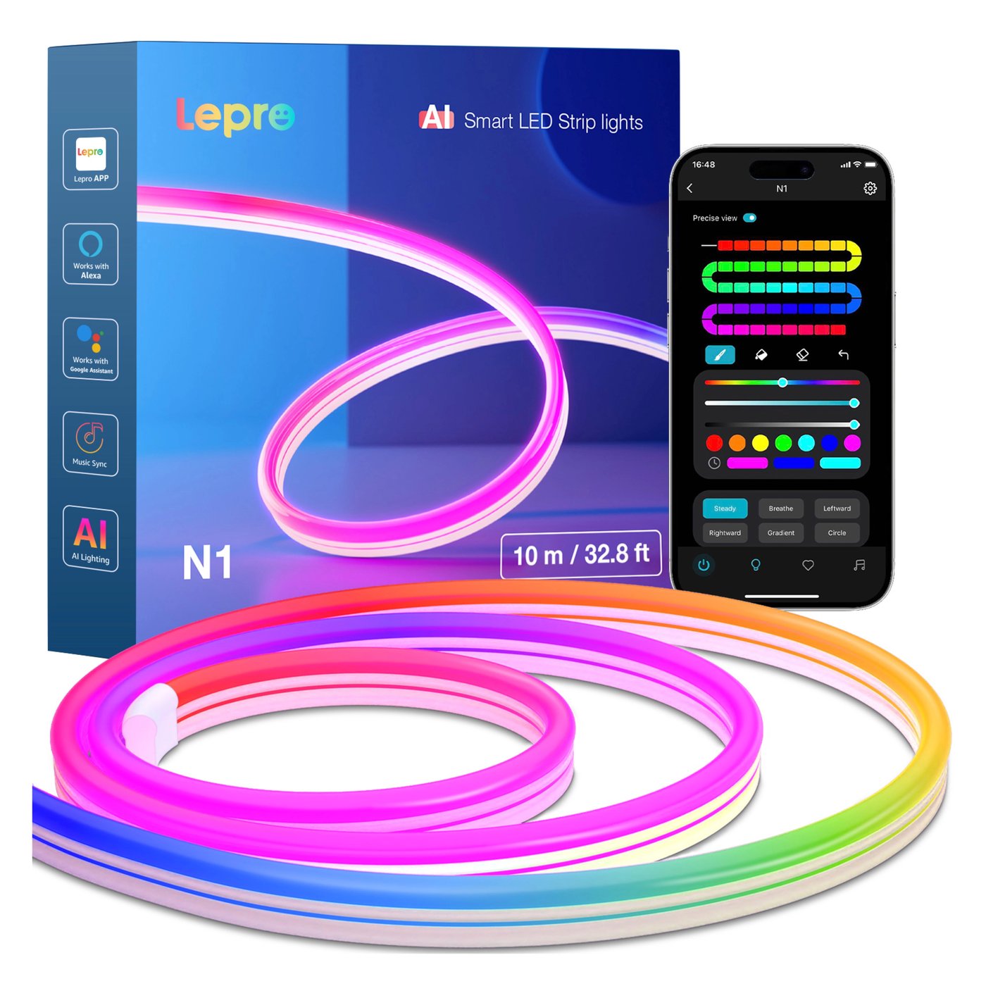 Lepro N1 AI Smart Rainbow LED-neonslynge 10 m