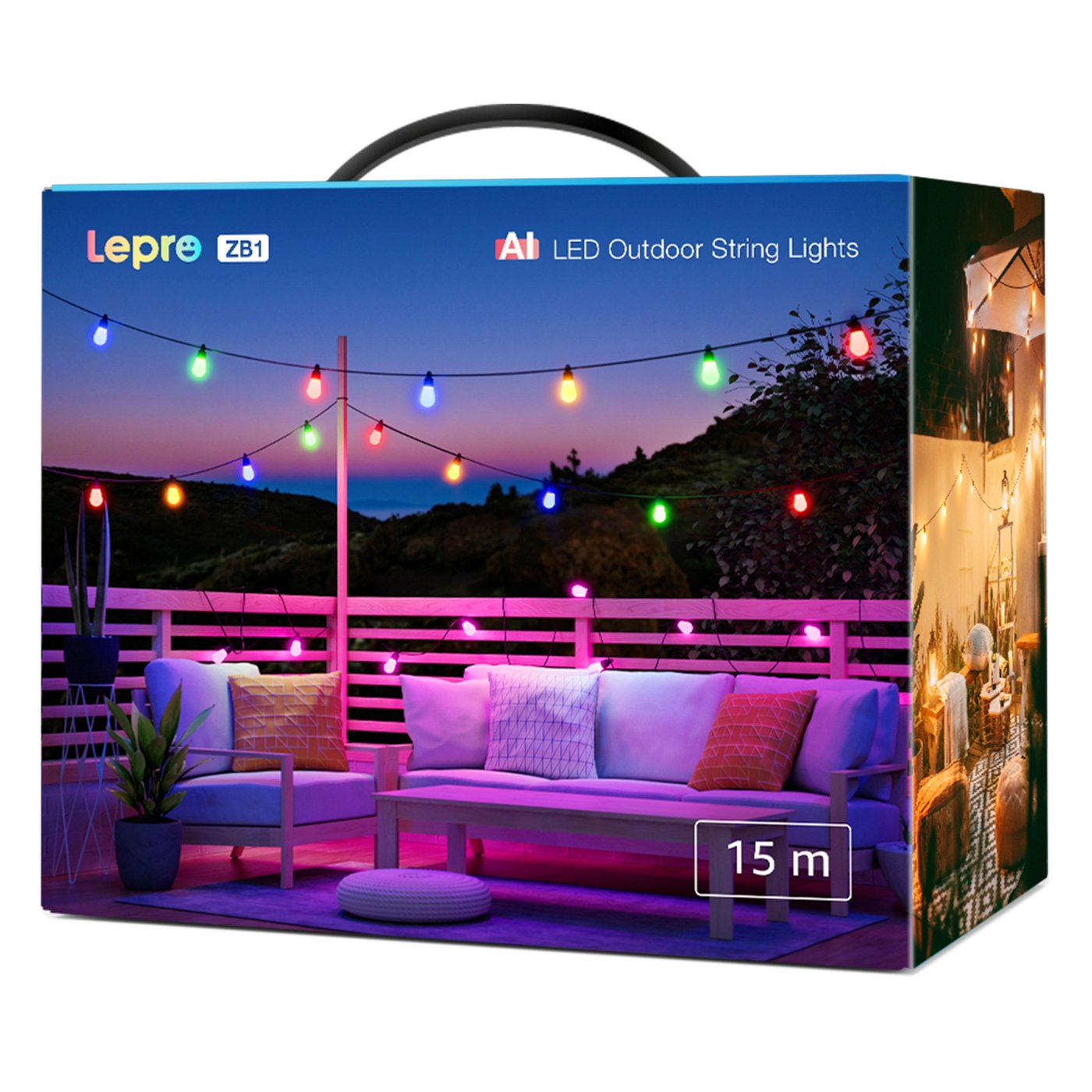 Lepro ZB1 AI Outdoor smart ljusslinga med RGBIC 15 m