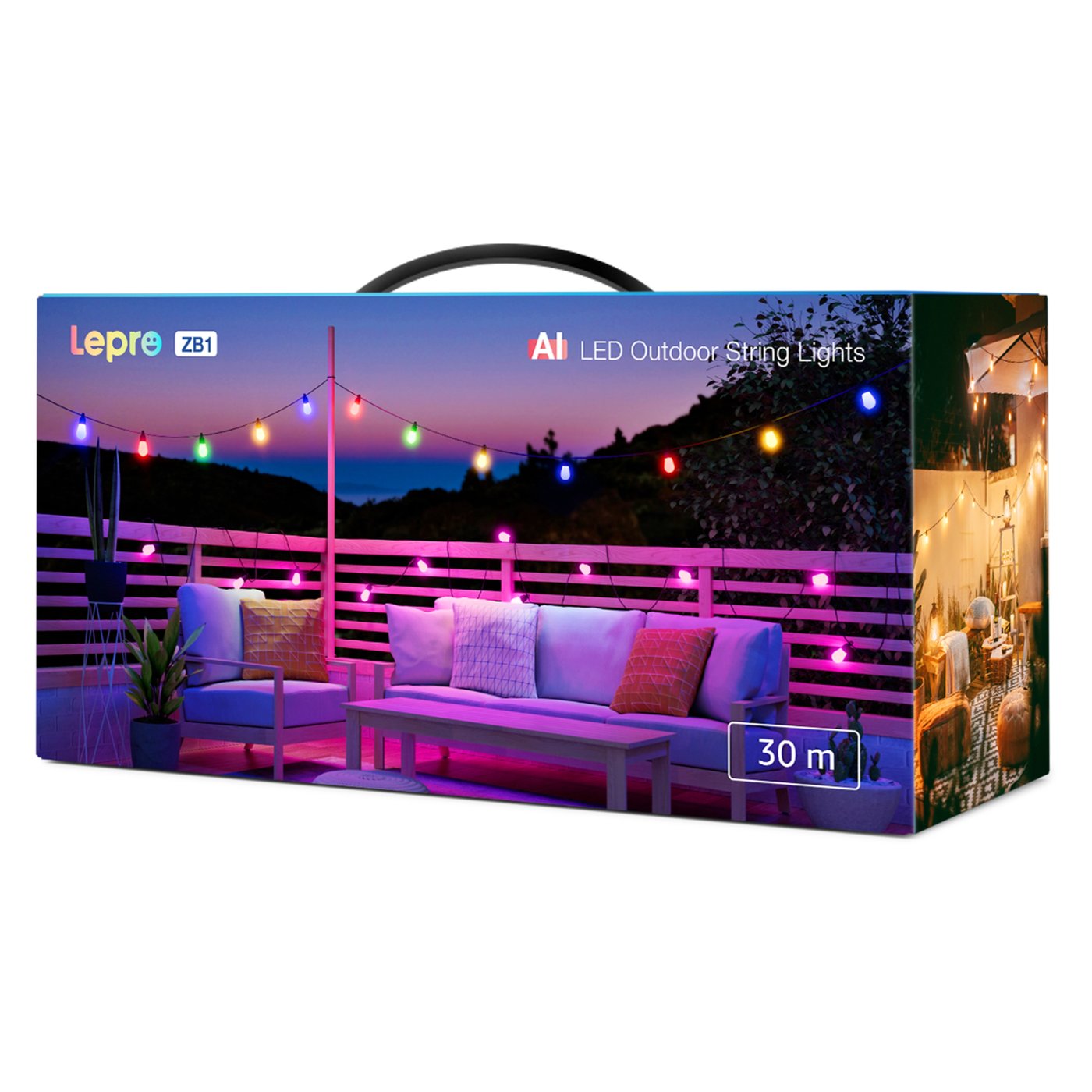 Lepro ZB1 AI Outdoor smart ljusslinga med RGBIC 30 m