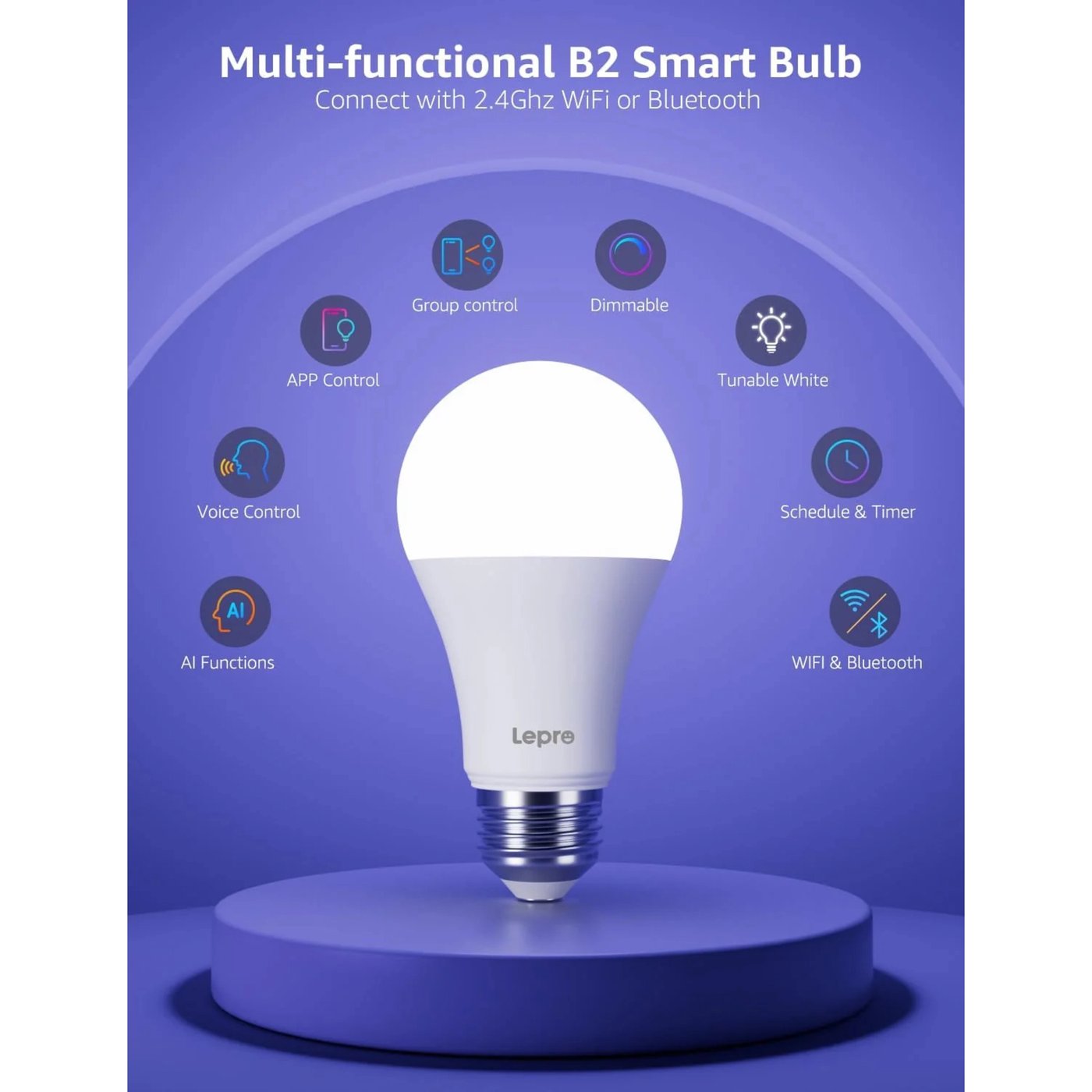 Lepro B2 AI Smart LED-lampa E27 4-pack