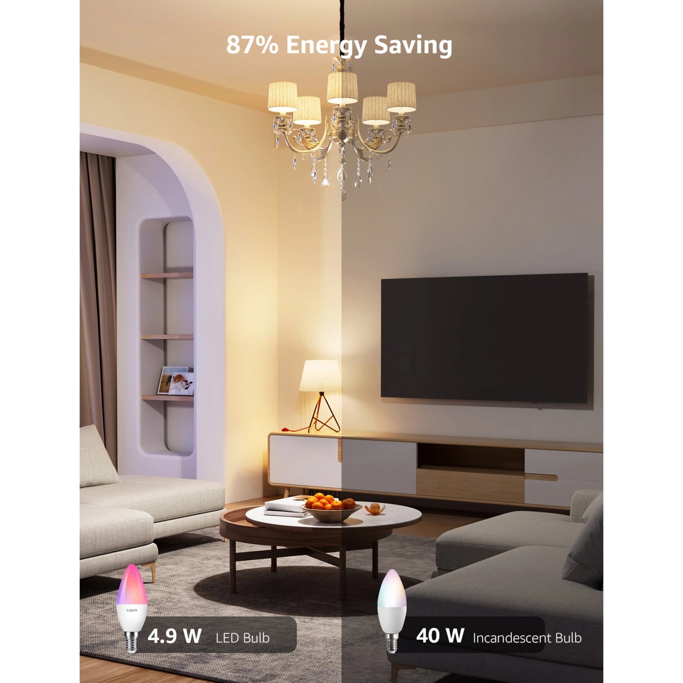 Lepro BC1 AI Smart Bulb E14 2-pakning