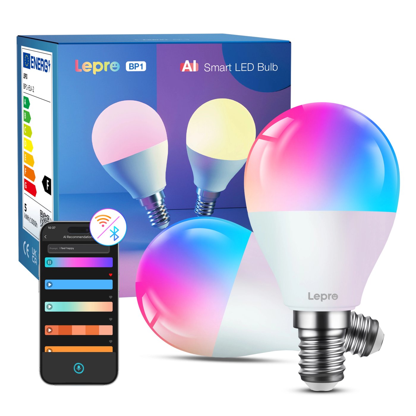 Lepro BP1 AI Smart Bulb E14 2-pakning