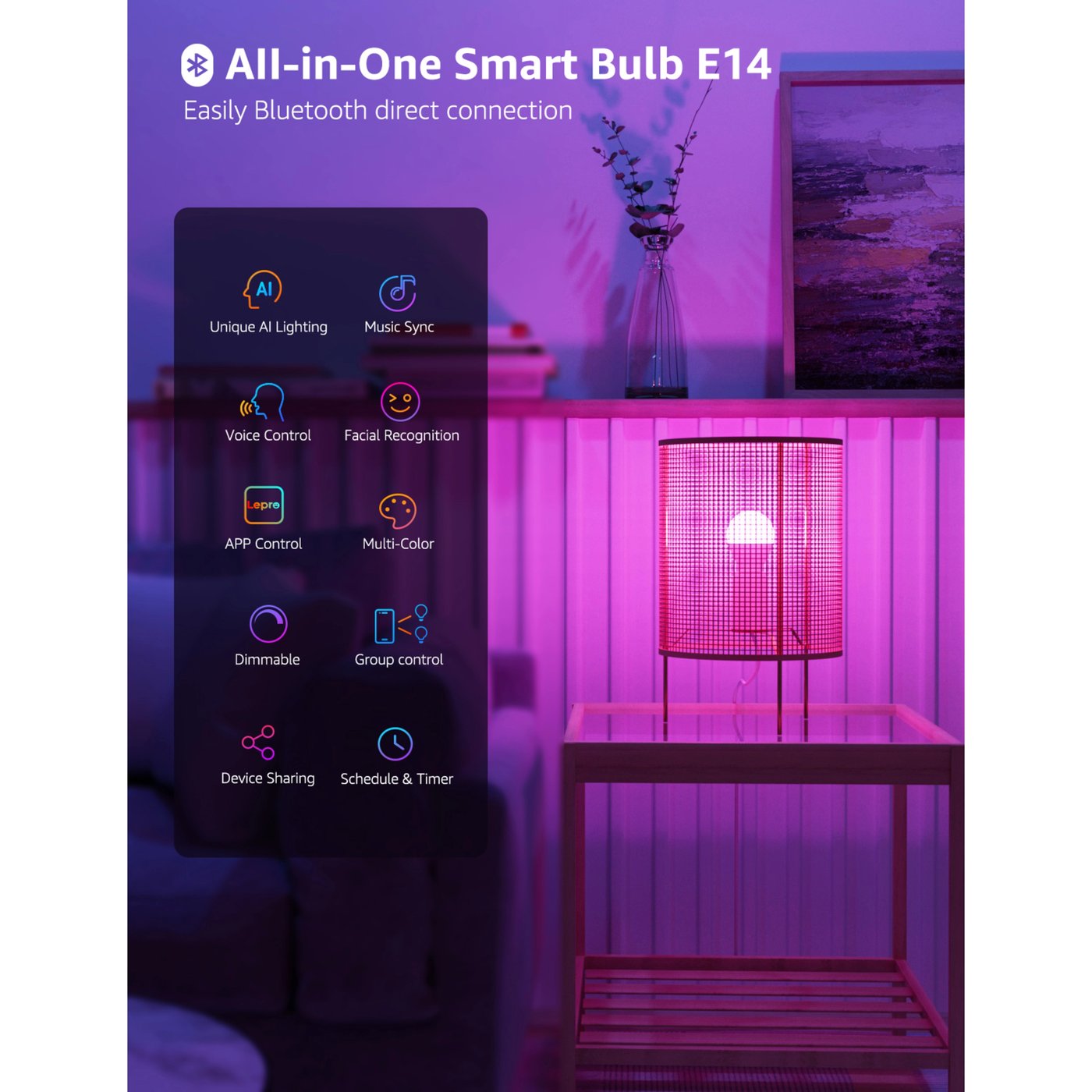 Lepro BP1 AI Smart Bulb E14 4-pk.