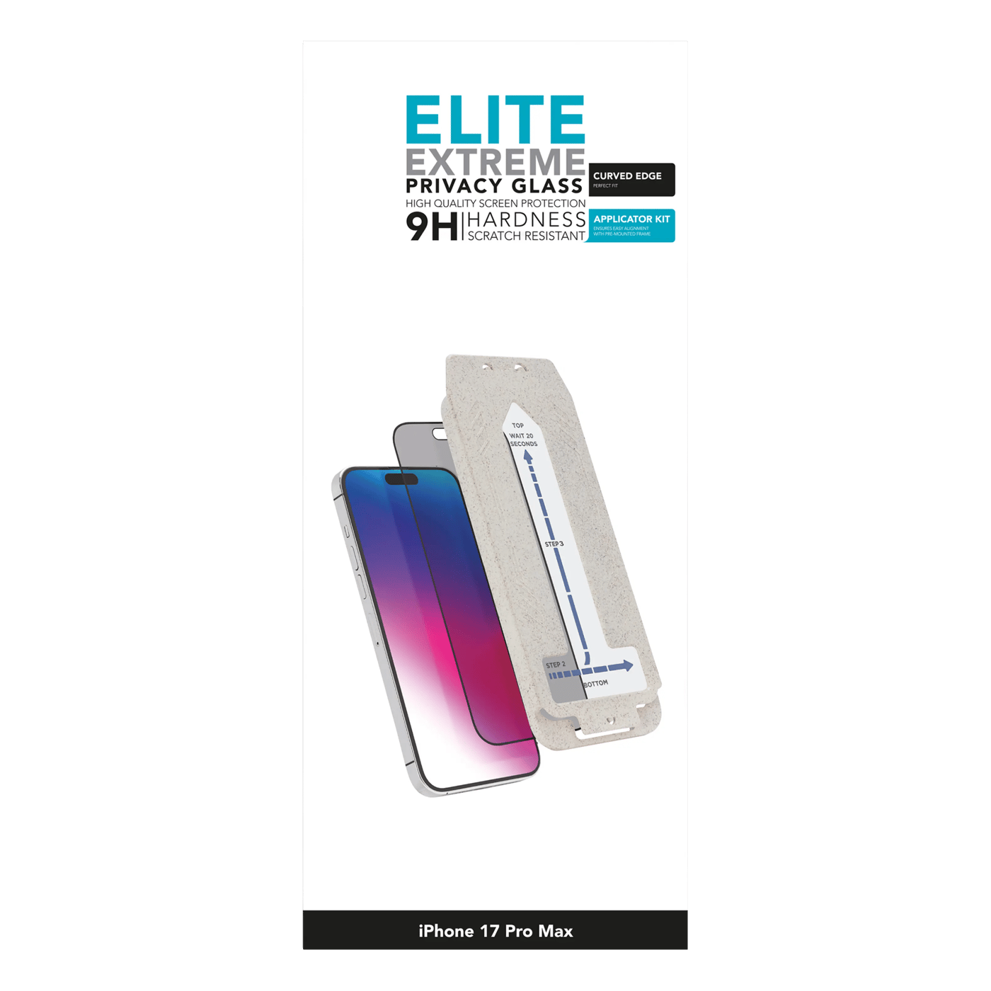 Linocell Elite Extreme Curved Privacy Skärmskydd för iPhone 17 Pro Max