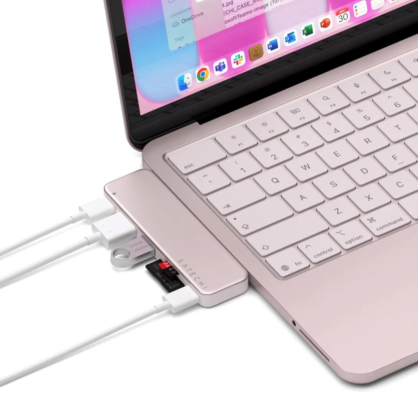 Satechi USB-C Snap Hub för MacBook Neo Rouge