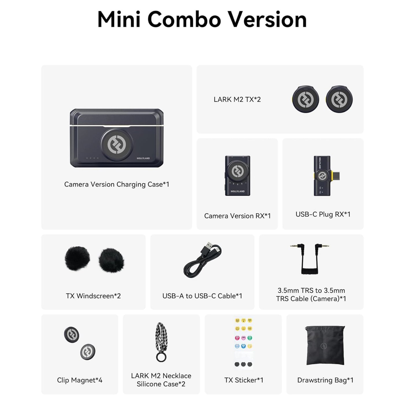 Hollyland LARK M2 Mini Combo trådløst mikrofonsystem Kamera + USB-C