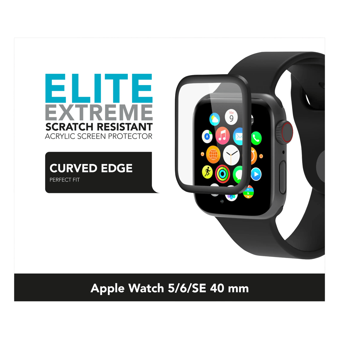 Linocell Elite Extreme Curved Skjermbeskytter for Apple Watch Series 5, 6 og SE 40 mm