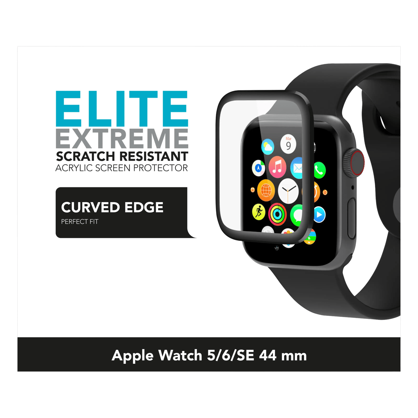 Linocell Elite Extreme Curved Skjermbeskytter for Apple Watch Series 5, 6 og SE 44 mm