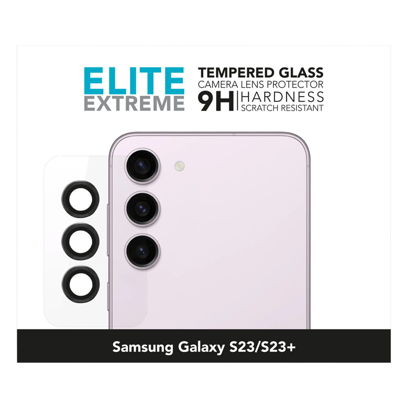 Linocell Elite Extreme Beskyttelse for kameralinsen på Galaxy S23 og S23 Plus