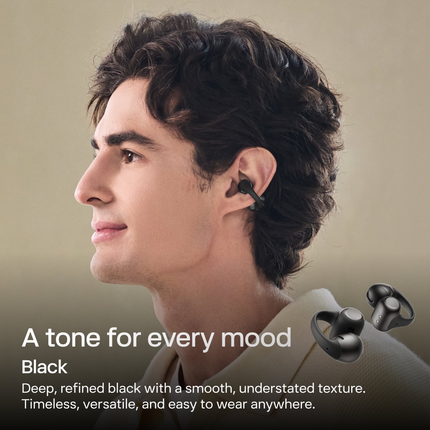 Shokz OpenDots 2 open-ear clip-on-hörlurar Svart