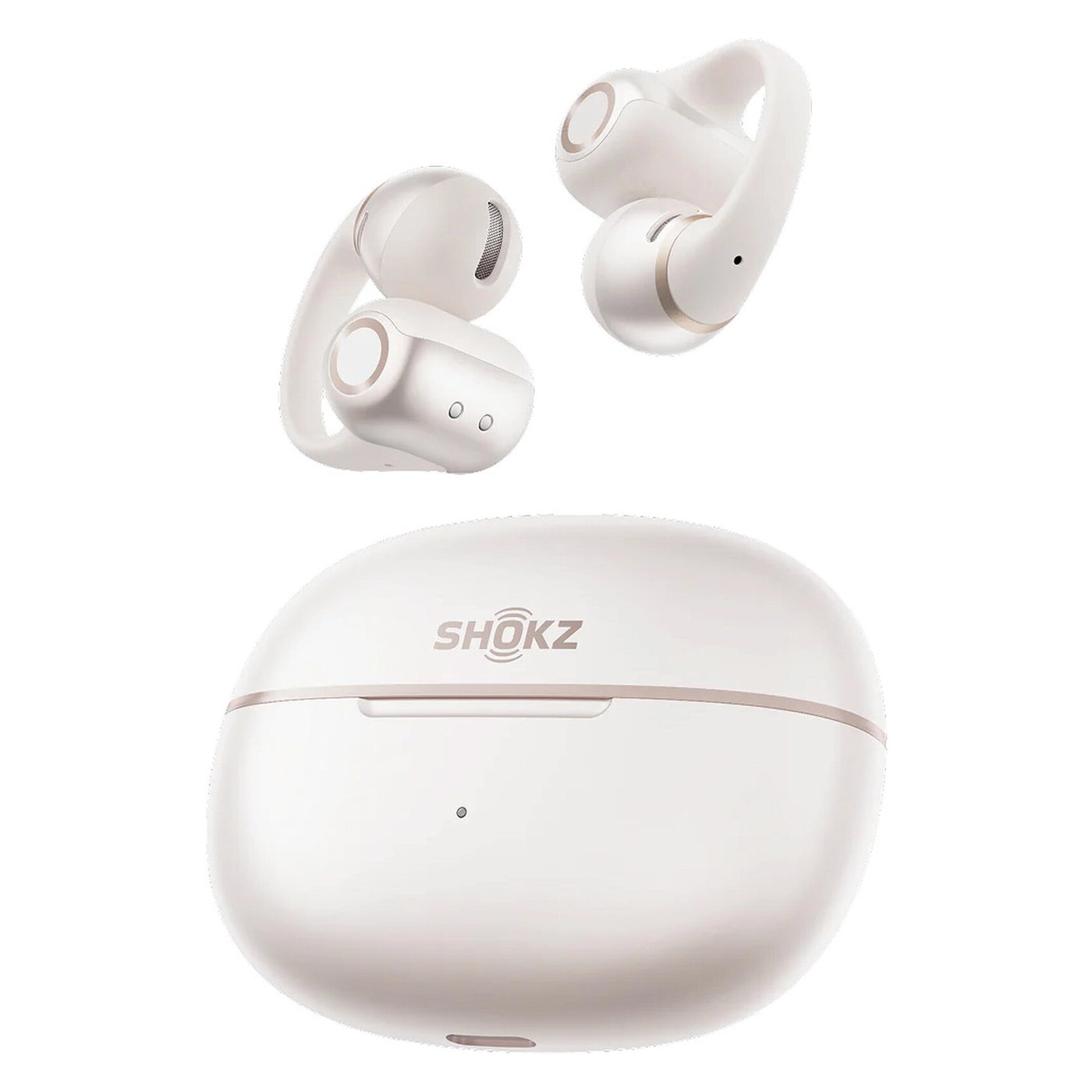 Shokz OpenDots 2 open-ear clip-on-hörlurar Vit